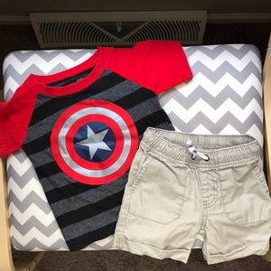 Summer tshirt and shorts set.